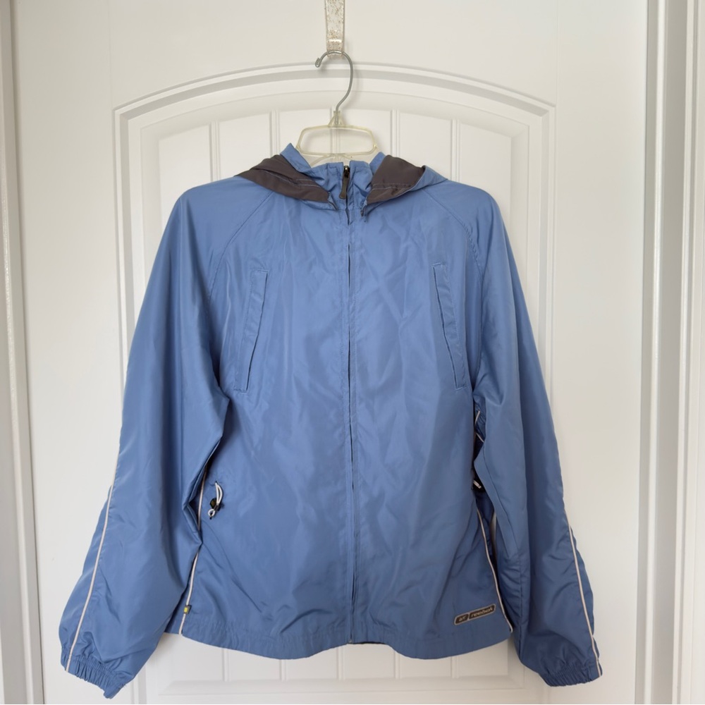 Reebok Large Blue Full Zip Hooded Gorpcore Y2K Windbreaker Jacket Granola Girl